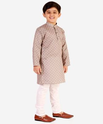 Brown Checks Cotton Kurta Pajama Set // Traditional Wear 4