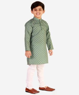 Green Checks Cotton Kurta Pajama Set // Traditional Wear 1