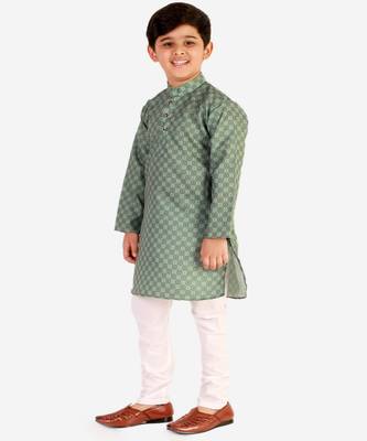 Green Checks Cotton Kurta Pajama Set // Traditional Wear 2