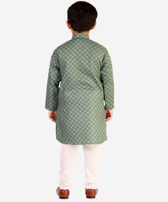 Green Checks Cotton Kurta Pajama Set // Traditional Wear 4