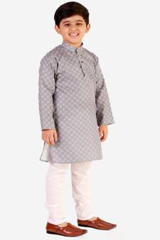 Dark Blue Checks Cotton Kurta Pajama Set // Traditional Wear
