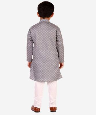 Dark Blue Checks Cotton Kurta Pajama Set // Traditional Wear 4