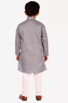 Dark Blue Checks Cotton Kurta Pajama Set // Traditional Wear