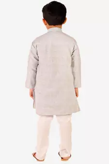 Boy's Cotton Self Design Kurta Pyjama For Kids Ethnic Wear For Wedding & Function (S-186)