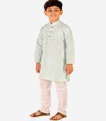 Boy's Cotton Self Design Kurta Pyjama For Kids Ethnic Wear For Wedding & Function (S-186)