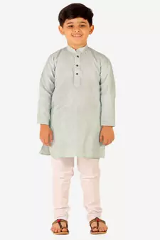 Boy's Cotton Self Design Kurta Pyjama For Kids Ethnic Wear For Wedding & Function (S-186)