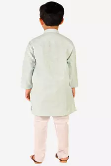 Boy's Cotton Self Design Kurta Pyjama For Kids Ethnic Wear For Wedding & Function (S-186)