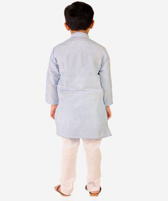 Boy's Cotton Self Design Kurta Pyjama For Kids Ethnic Wear For Wedding & Function (S-186) 4