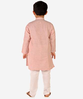 Boy's Cotton Self Design Kurta Pyjama For Kids Ethnic Wear For Wedding & Function (S-186) 4