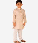 Boy's Cotton Self Design Kurta Pyjama For Kids Ethnic Wear For Wedding & Function (S-186)