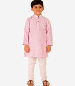 Boy's Cotton Self Design Kurta Pyjama For Kids Ethnic Wear For Wedding & Function (S-186)