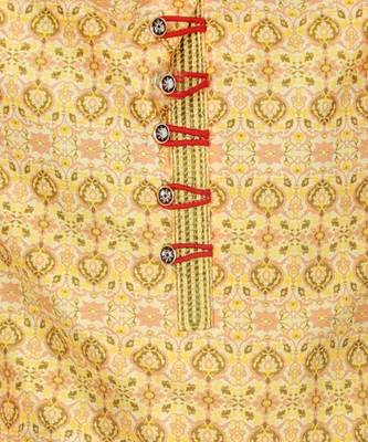 Boy's Kurta Pajama For Kids | Floral Print | Silk | Churindar Pyajama | Traditional Ethnic Wear (S-187) 5