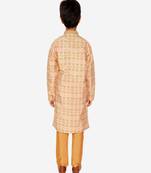 Boy's Kurta Pajama For Kids | Floral Print | Silk | Churindar Pyajama | Traditional Ethnic Wear (S-187)