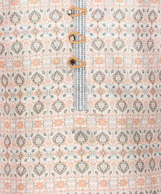 Boy's Kurta Pajama For Kids | Floral Print | Silk | Churindar Pyajama | Traditional Ethnic Wear (S-187) 5