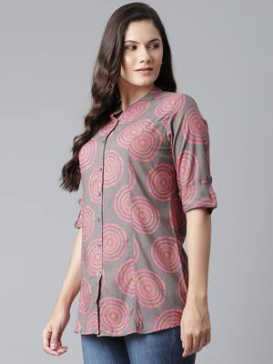 Grey printed viscose rayon tunics 3