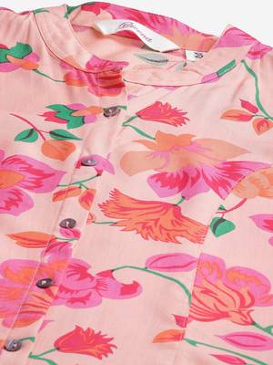Peach printed viscose rayon tunics 2