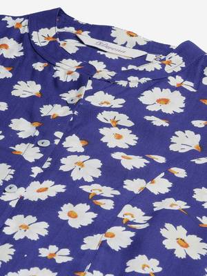 Navy-blue printed viscose rayon tunics 2