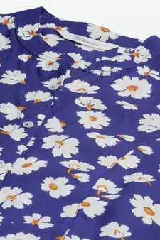 Navy-blue printed viscose rayon tunics