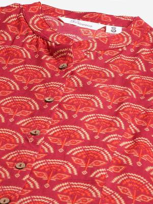 Maroon printed viscose rayon tunics 2