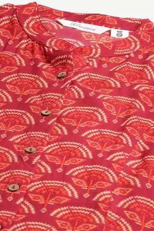 Maroon printed viscose rayon tunics