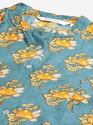 Sea-green printed viscose rayon tunics 2