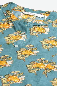 Sea-green printed viscose rayon tunics