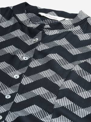 Black printed viscose rayon tunics 2