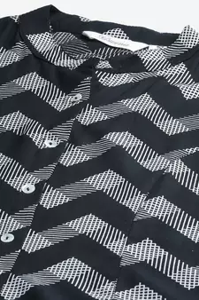 Black printed viscose rayon tunics