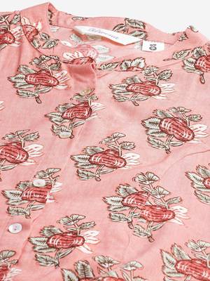 Peach printed viscose rayon tunics 2