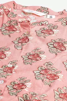 Peach printed viscose rayon tunics