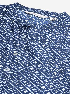Blue printed viscose rayon tunics 2