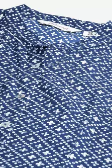 Blue printed viscose rayon tunics