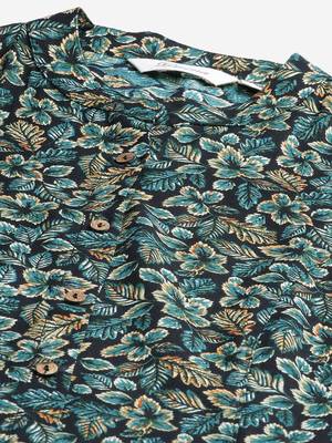 Navy-blue printed viscose rayon tunics 2