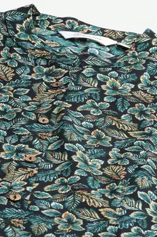 Navy-blue printed viscose rayon tunics