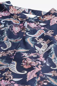 Blue printed viscose rayon tunics