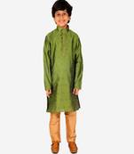 Boy's Kurta Pajama For Kids | Self | Silk | Churindar Pyajama | Traditional Ethnic Wear (S-192)