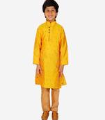 Boy's Kurta Pajama For Kids | Self | Silk | Churindar Pyajama | Traditional Ethnic Wear (S-192)