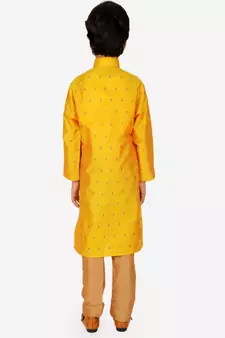 Boy's Kurta Pajama For Kids | Self | Silk | Churindar Pyajama | Traditional Ethnic Wear (S-192)