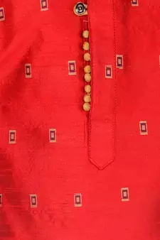 Boy's Kurta Pajama For Kids | Self | Silk | Churindar Pyajama | Traditional Ethnic Wear (S-192)