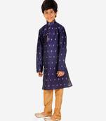Boy's Kurta Pajama For Kids | Self | Silk | Churindar Pyajama | Traditional Ethnic Wear (S-192)