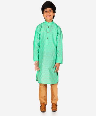 Boy's Kurta Pajama For Kids | Silk | Churindar Pyajama | Traditional Ethnic Wear (S-194) 1