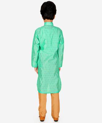Boy's Kurta Pajama For Kids | Silk | Churindar Pyajama | Traditional Ethnic Wear (S-194) 2