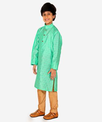 Boy's Kurta Pajama For Kids | Silk | Churindar Pyajama | Traditional Ethnic Wear (S-194) 3