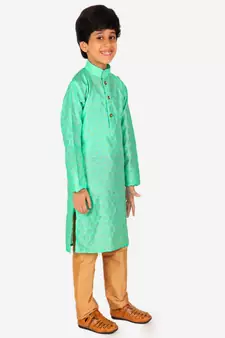 Boy's Kurta Pajama For Kids | Silk | Churindar Pyajama | Traditional Ethnic Wear (S-194)
