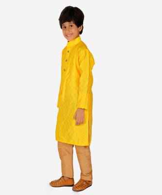 Boy's Kurta Pajama For Kids | Silk | Churindar Pyajama | Traditional Ethnic Wear (S-194) 1