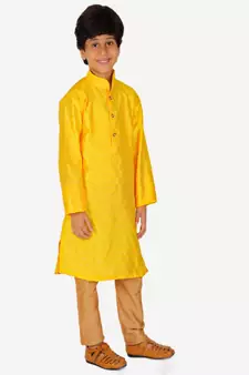 Boy's Kurta Pajama For Kids | Silk | Churindar Pyajama | Traditional Ethnic Wear (S-194)