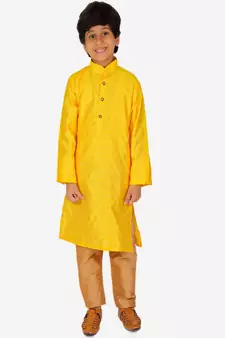 Boy's Kurta Pajama For Kids | Silk | Churindar Pyajama | Traditional Ethnic Wear (S-194)