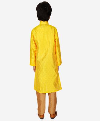 Boy's Kurta Pajama For Kids | Silk | Churindar Pyajama | Traditional Ethnic Wear (S-194) 4