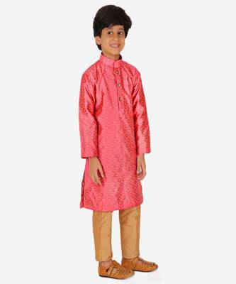 Boy's Kurta Pajama For Kids | Silk | Churindar Pyajama | Traditional Ethnic Wear (S-194) 1