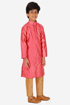 Boy's Kurta Pajama For Kids | Silk | Churindar Pyajama | Traditional Ethnic Wear (S-194)